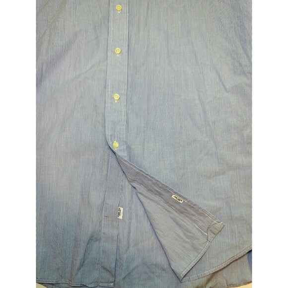 Ralph Lauren Yarmouth Blue Striped Long Sleeve Button Up Shirt Men's 17-34 - Picture 6 of 14